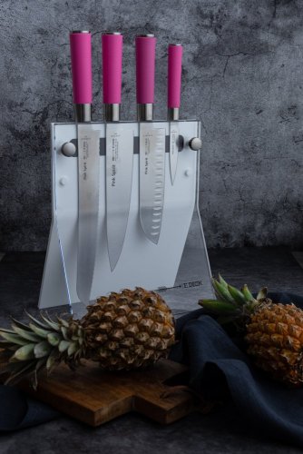 Magnetický stojan Dick na nože s noži ze série Pink Spirit DICK