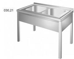 DŘEZ MD2VLP 1300x700mm - S PROLAMOVANÝM PLÁTEM A 2 VANAMI 500x500x250mm