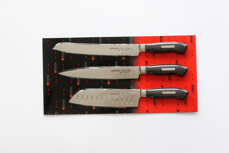 F.DICK Sada 3 nožů Active Cut + ostřič Rapid Steel Action set