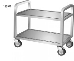 SERVÍROVACÍ VOZÍK 2 PLATÝ BEZ OHRÁDKY 1000mm - SV2P110.011000
