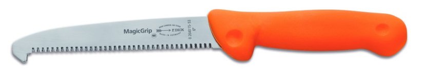 Lovecký nůž - pilka -MagicGrip v délce 15 cm, oranžová rukojeť