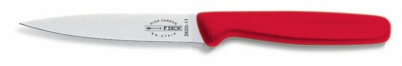 Kuchyňský nůž, červený v délce 11 cm zeleninový F.DICK