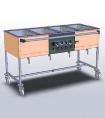VOZÍK EKG 4/IV L ECO BOČNÍ OVLÁDÁNÍ, S TRNOŽÍ
